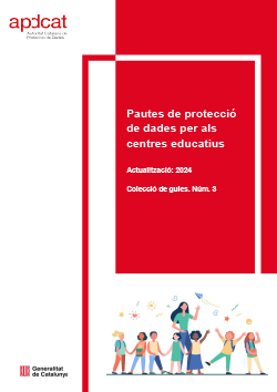 Portada de les Pautes de protecció de dades per als centres educatius